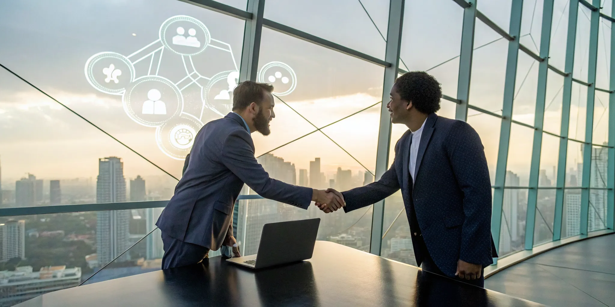 Shaking hands after choosing the right GaaS development partner.