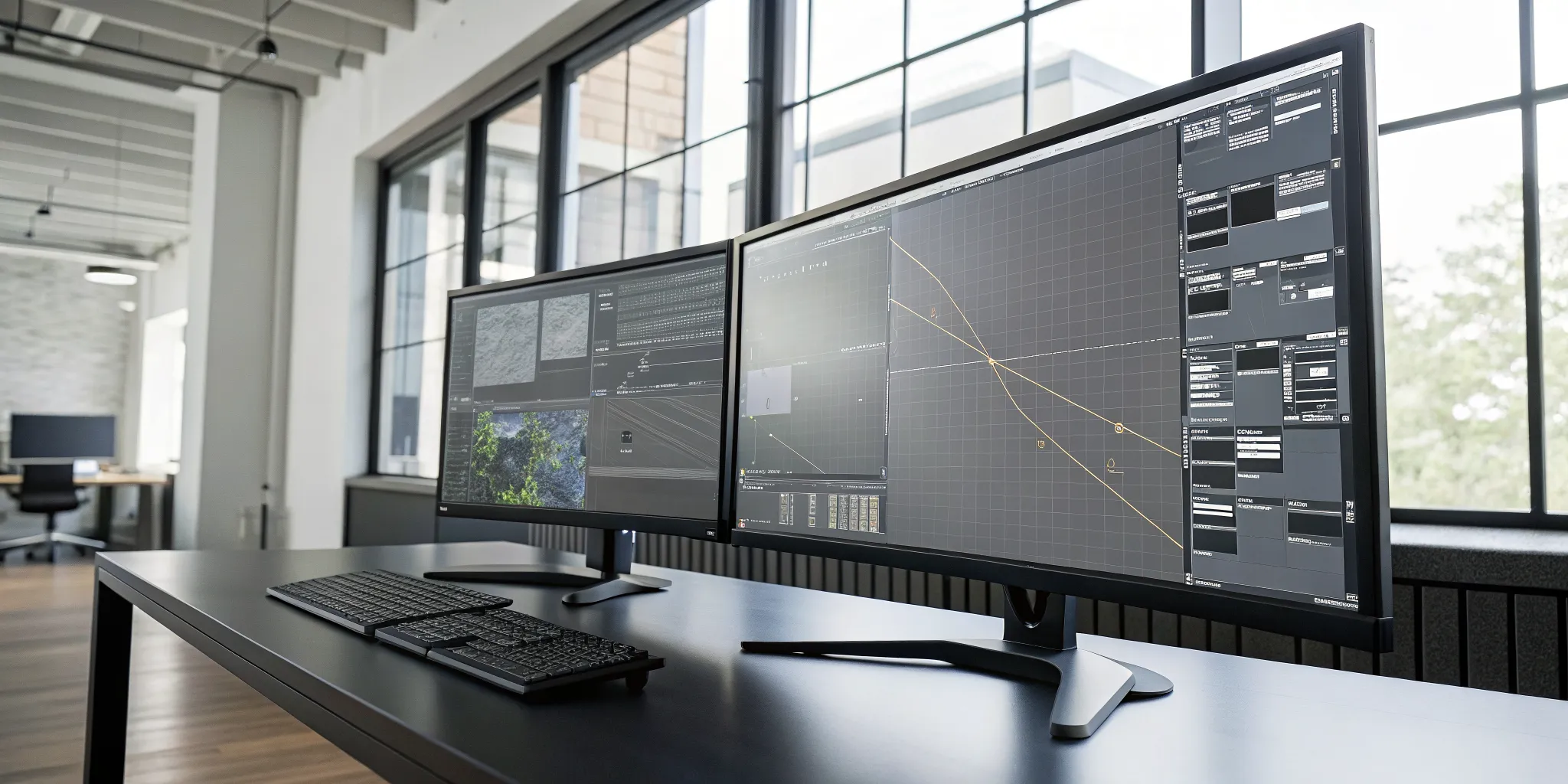A custom tool interface for Unreal Engine on a developer's monitor.