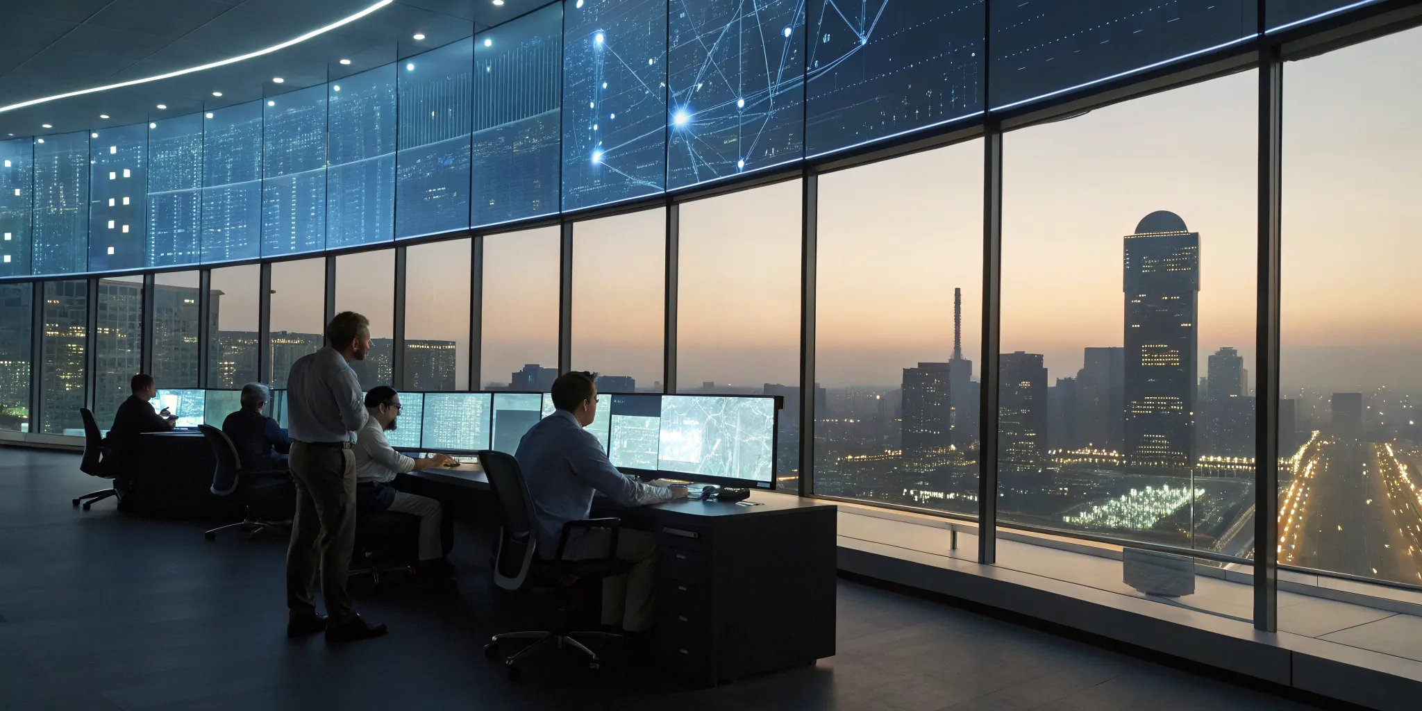 Outsourced LiveOps for games team managing live operations from a modern control room.