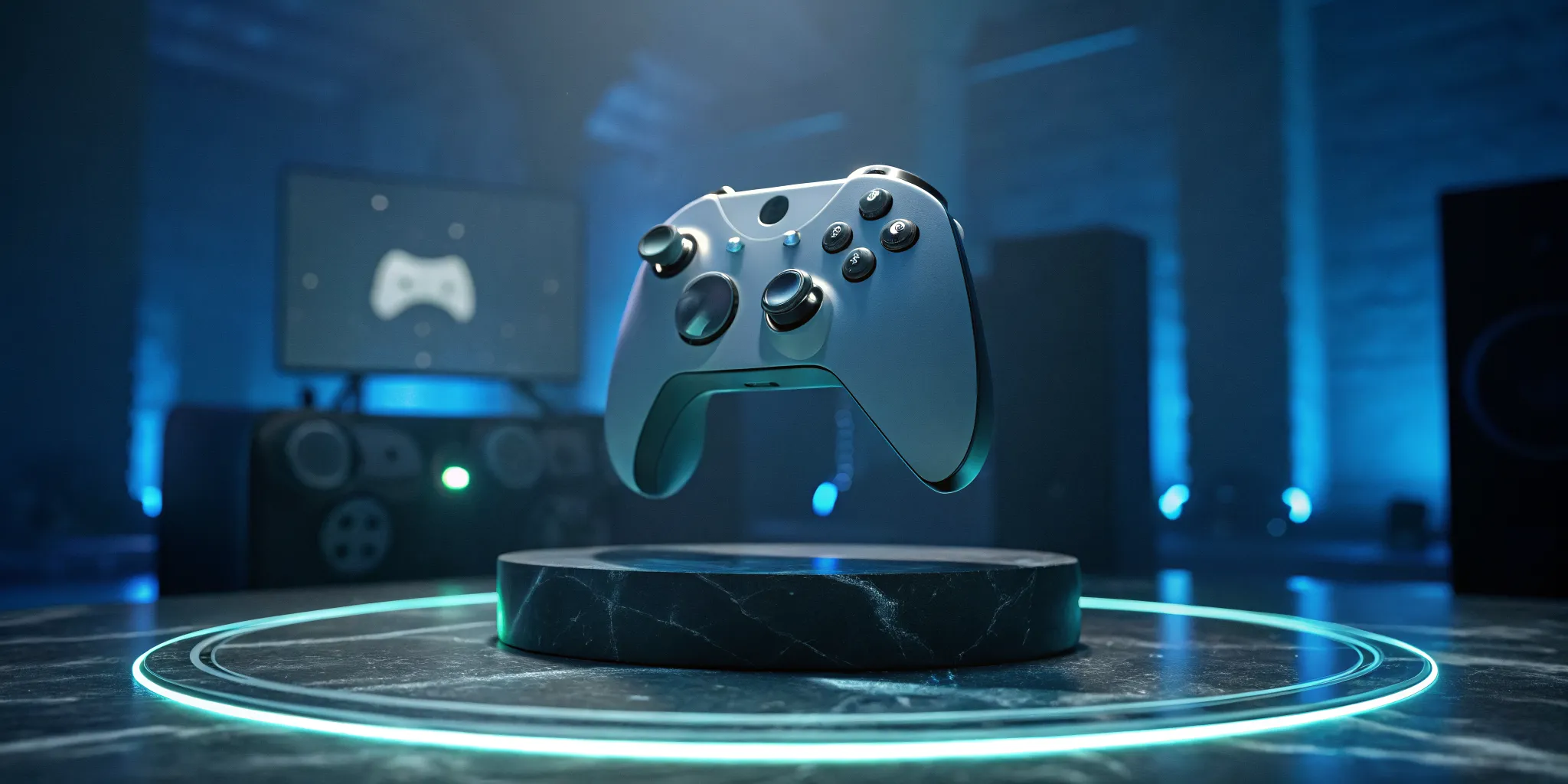 A futuristic controller at the center of a successful video game IP diversification into new media like film and comics.