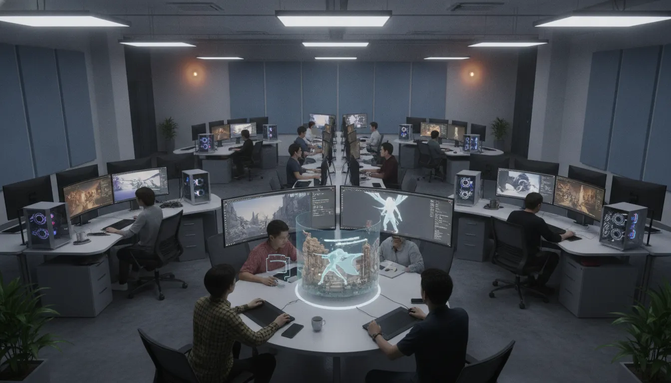 3D game art production pipeline in a modern studio