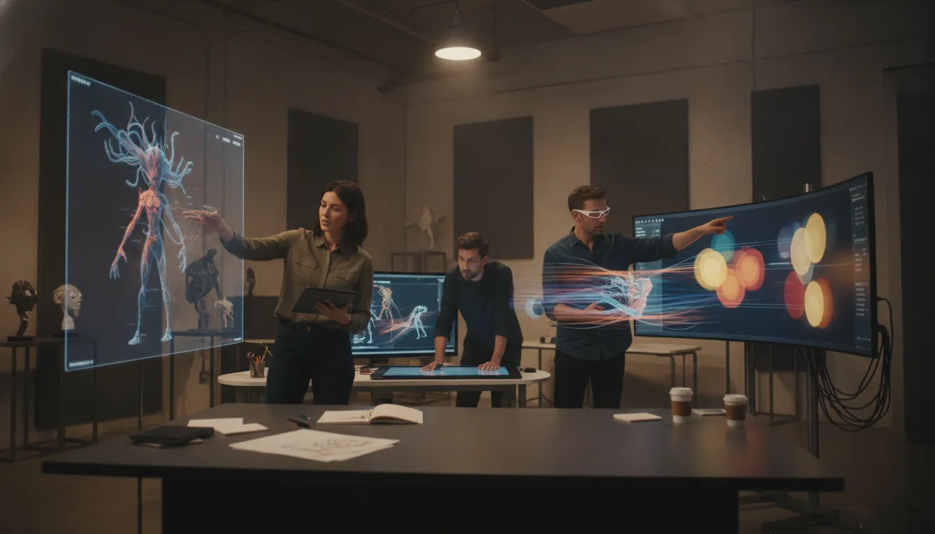 Cinematic animation studio team developing a digital character pipeline