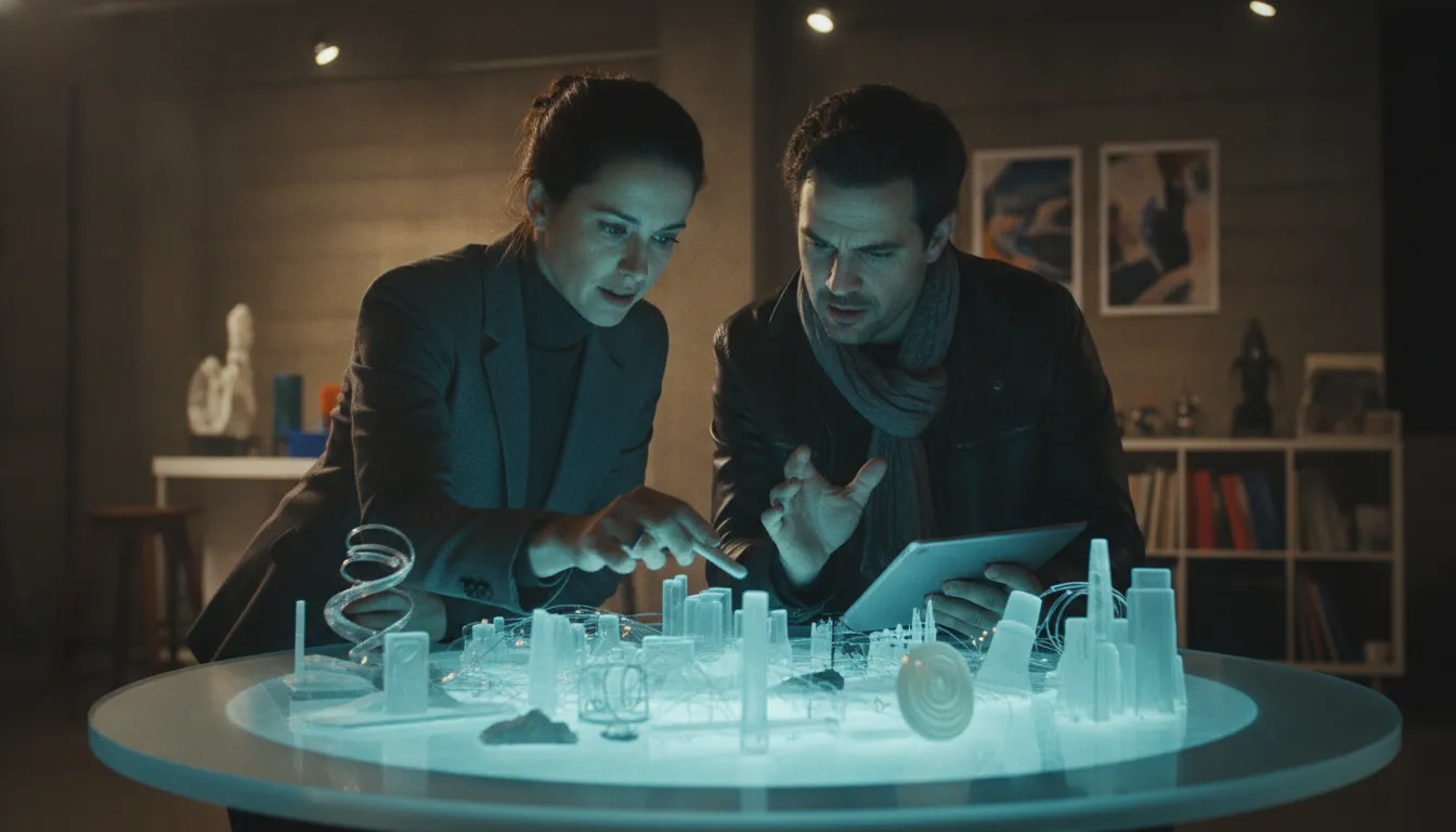 Cinematic storytelling studio team developing a visual narrative