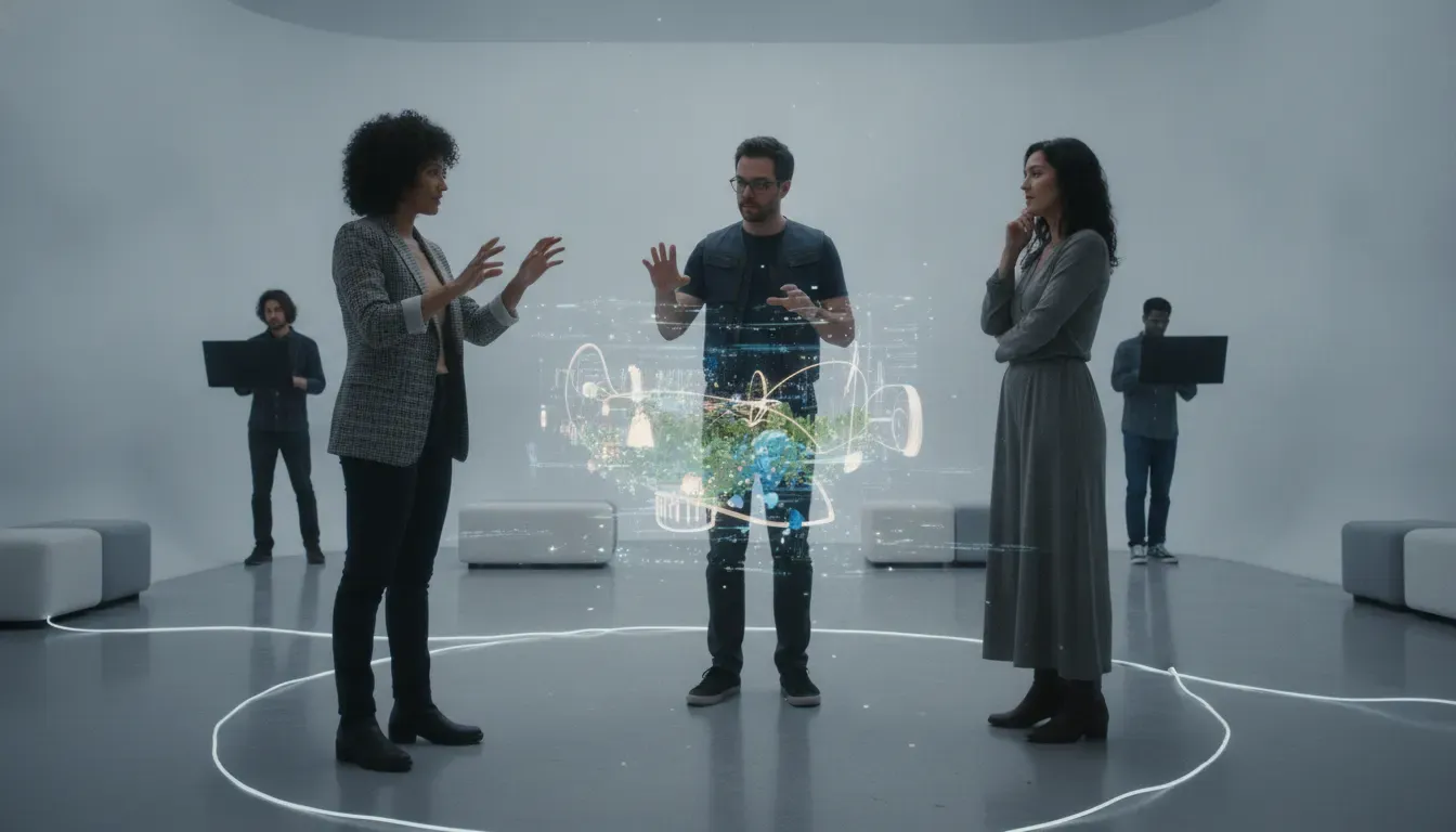 Spatial UX team testing a room-scale interactive world for an entertainment IP