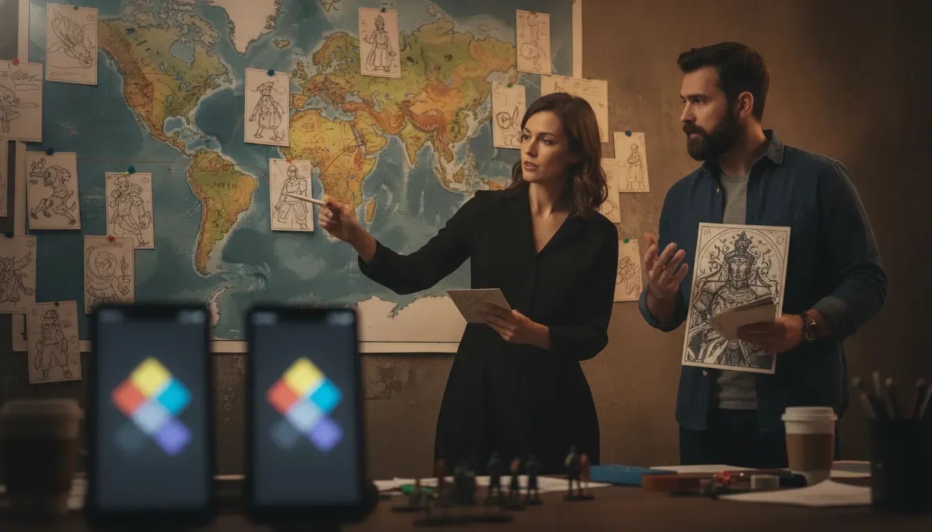 Mobile game development company mapping an entertainment IP across characters and platforms