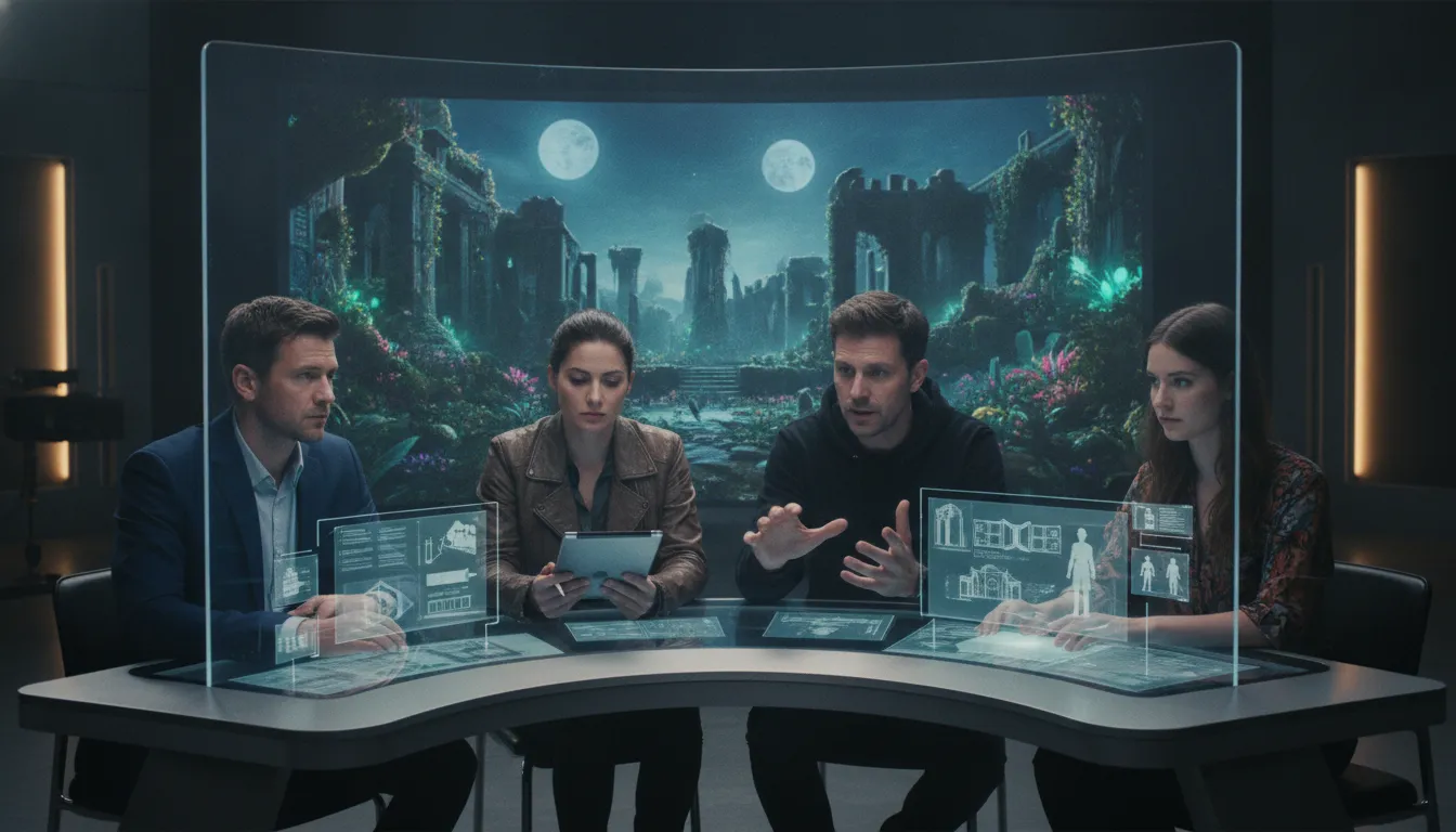 Film and television crew collaboration during in camera VFX planning