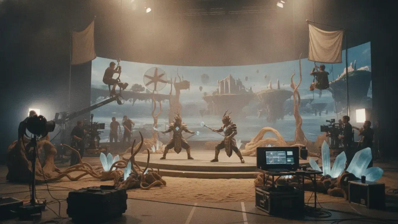 Production team shaping a branded immersive experience