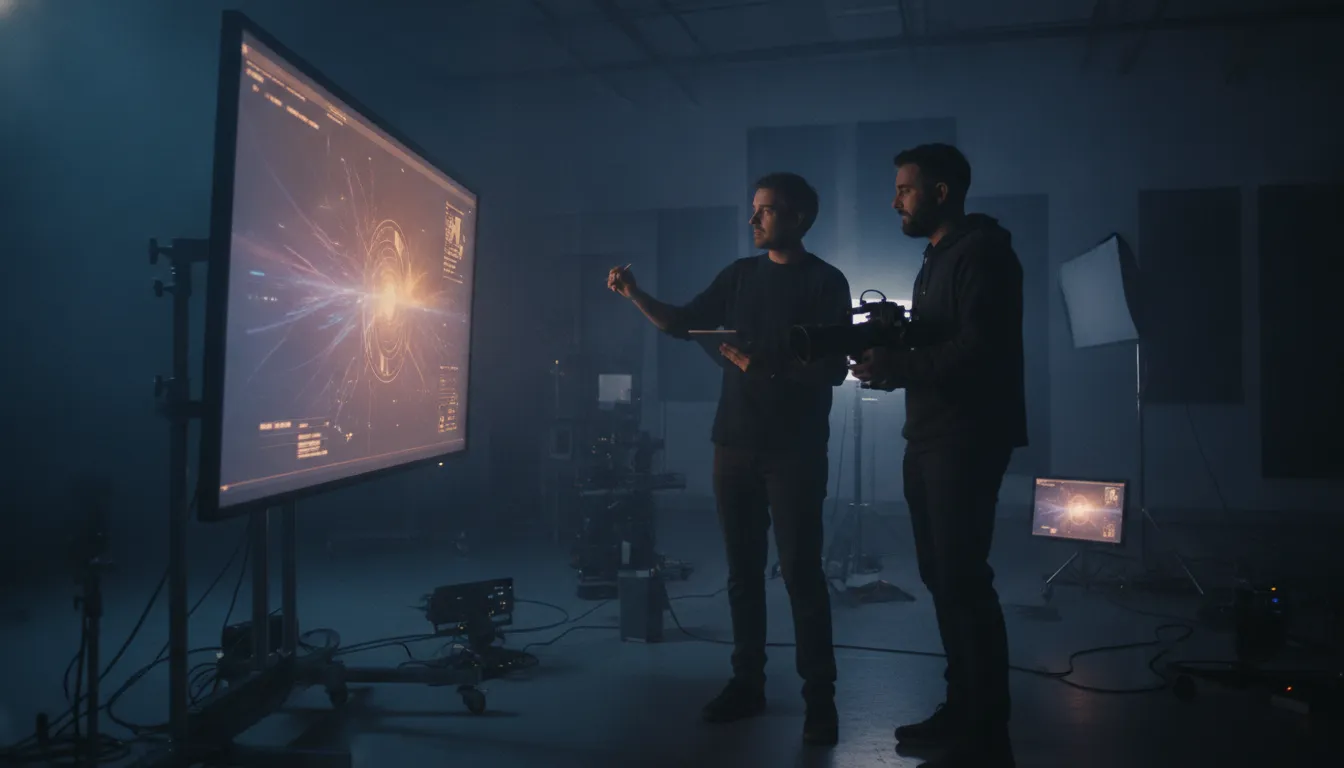 Virtual art department artist and cinematographer discussing production design
