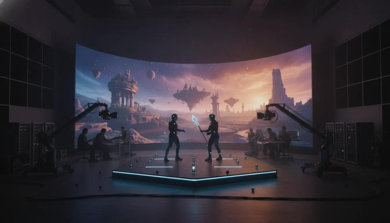 Creative and technical teams aligning a transmedia production blueprint