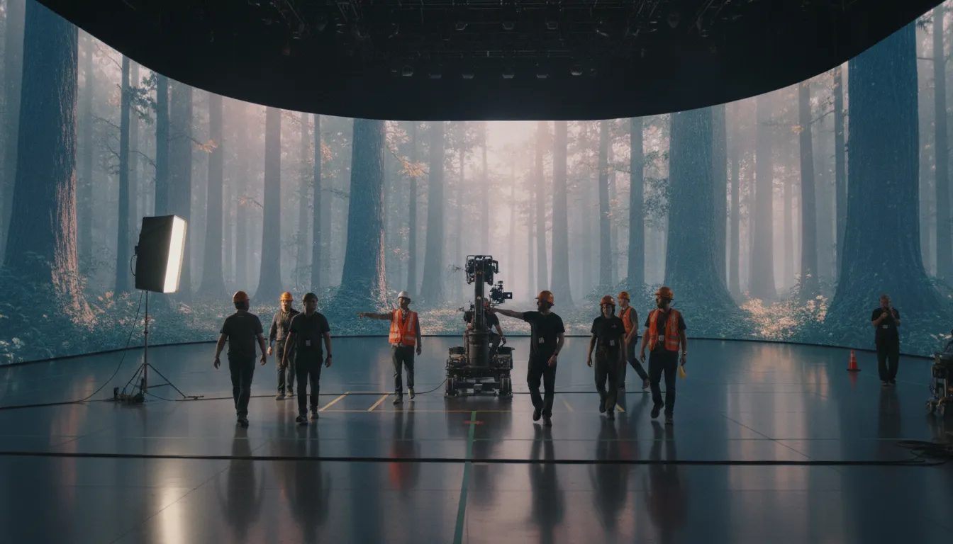 Film production risk management dependency map across a multi-format virtual production stage