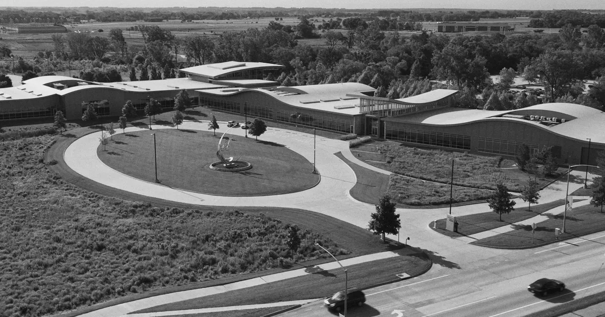 Photo of Workiva's campus from a drone