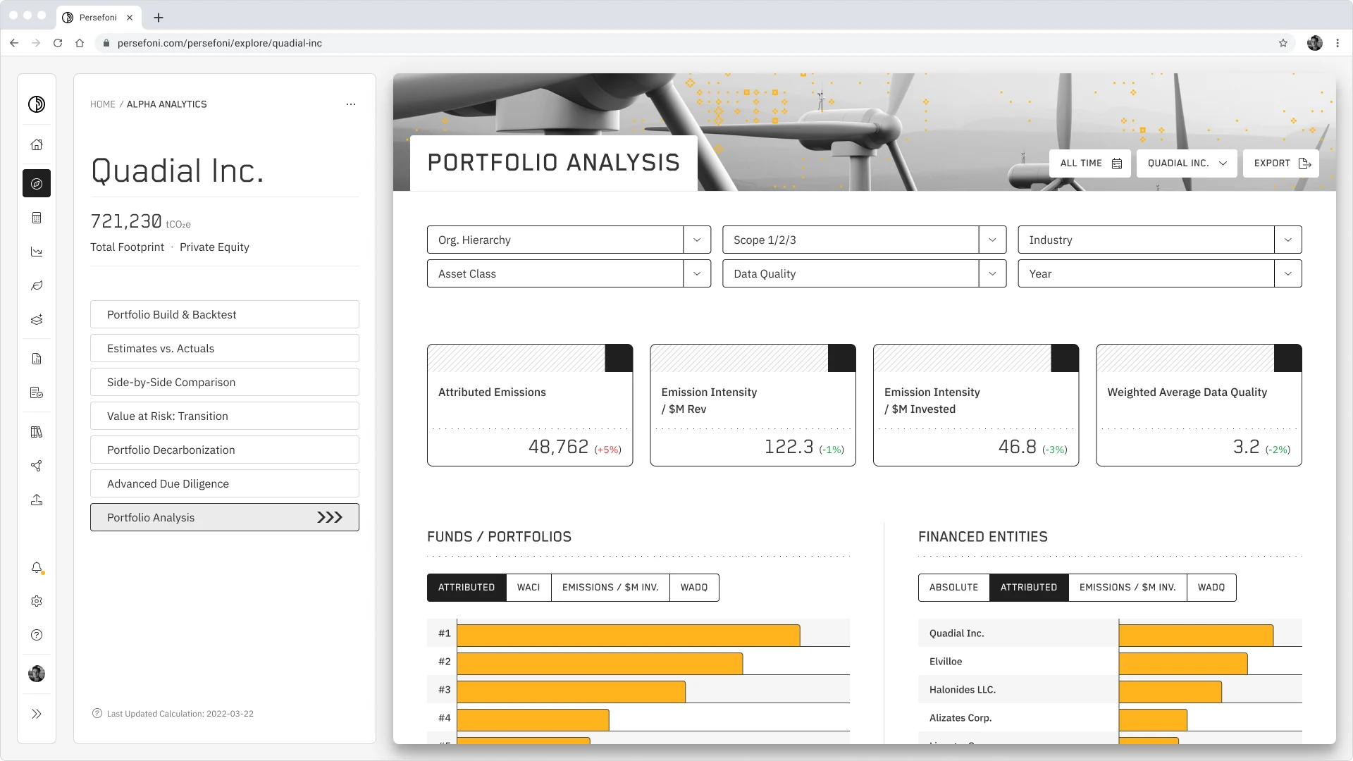 Portfolio Analytics Suite provides banks, private market investors, insurance companies, and asset managers with carbon insights for better decision-making