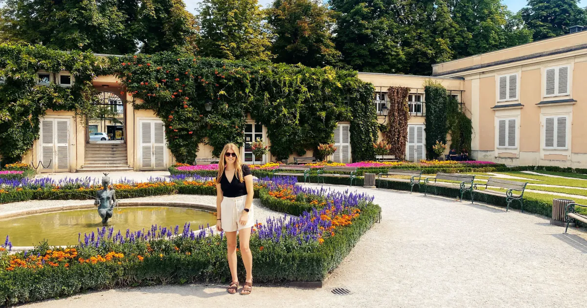 Erin Noonan standing in a garden