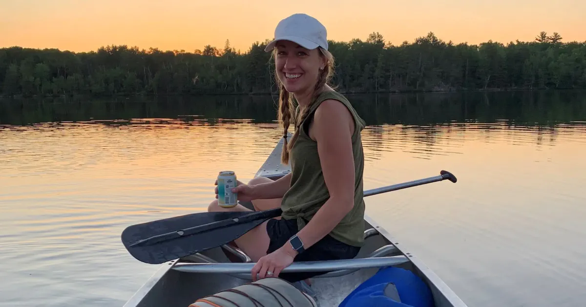 Katie Kirk canoeing