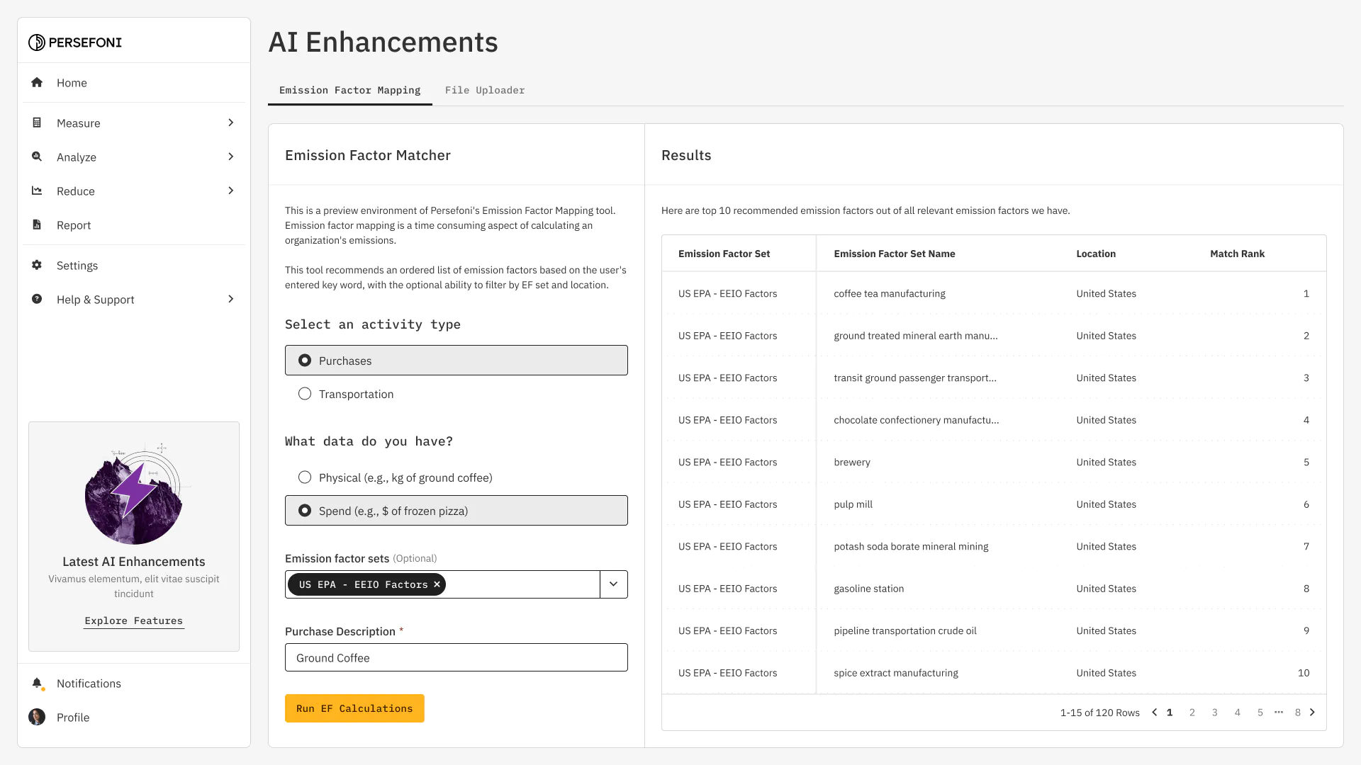 Persefoni AI Enhancements