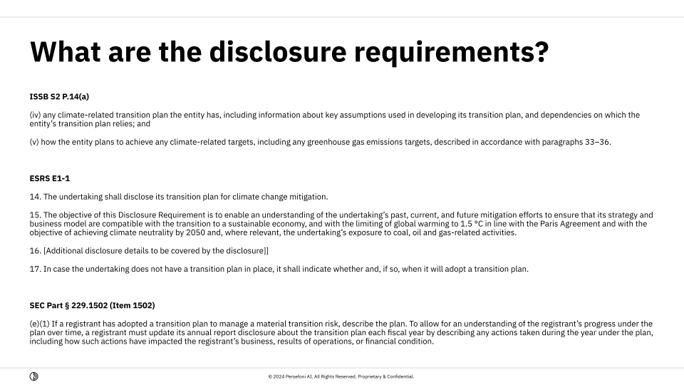 transition plan disclosure requirements