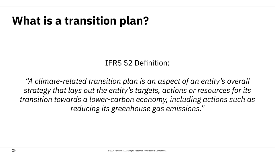 climate transition plan definition