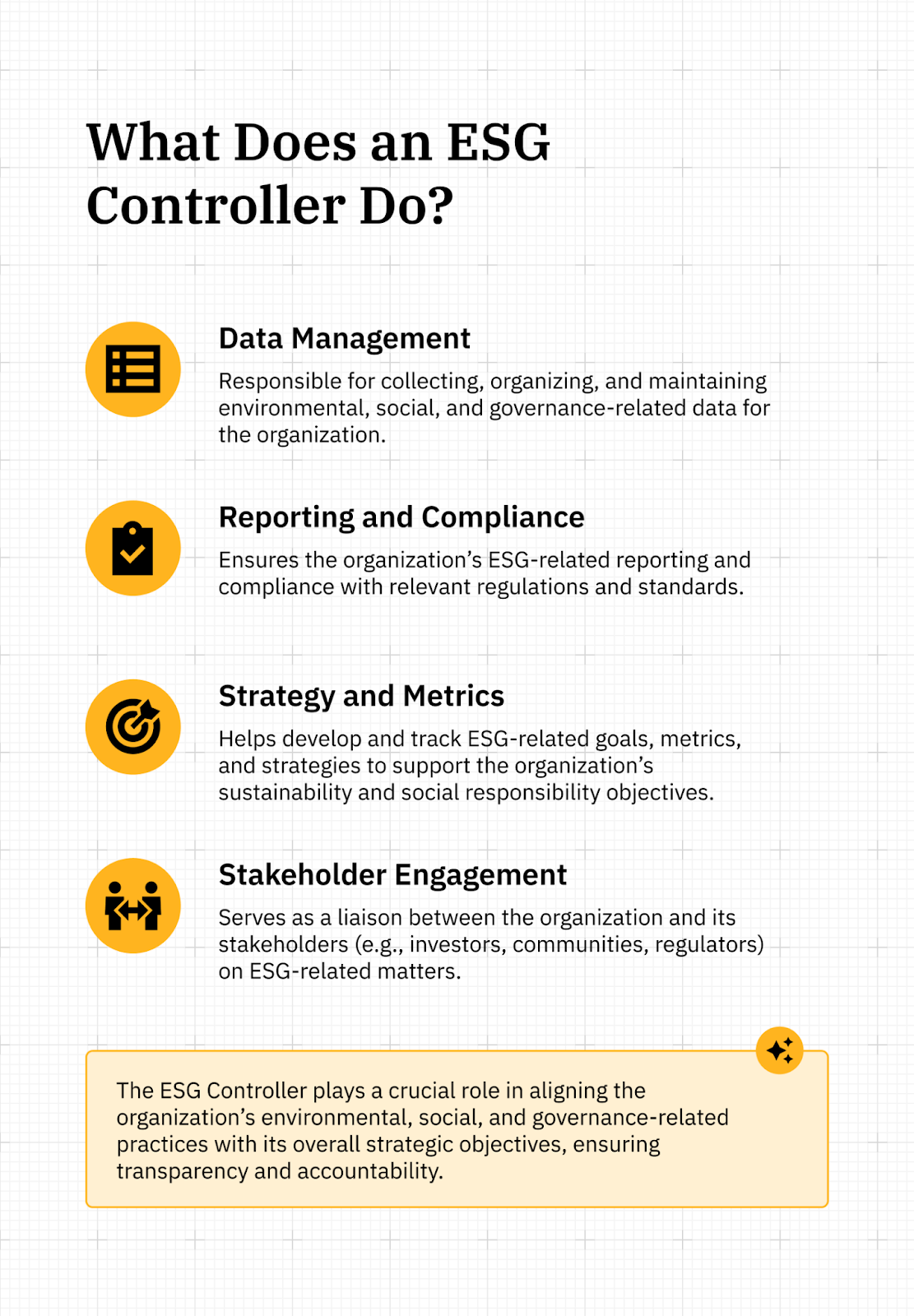 what does an esg controller do?