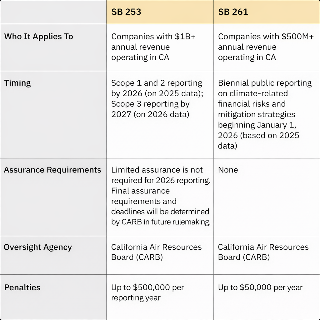 california climate disclosure laws breakdown