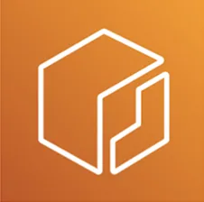 Icon of a cube on an orange background representing a container or registry