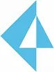 Logo with a light blue triangular emblem