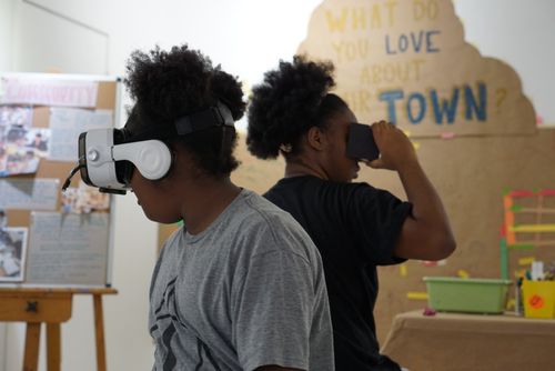 Two students using VR Headsets