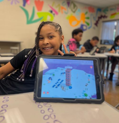 student with Kai XR on computer