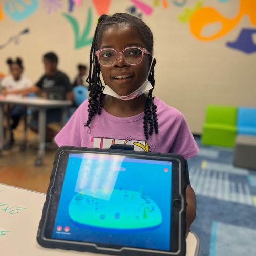 student with Kai XR on computer