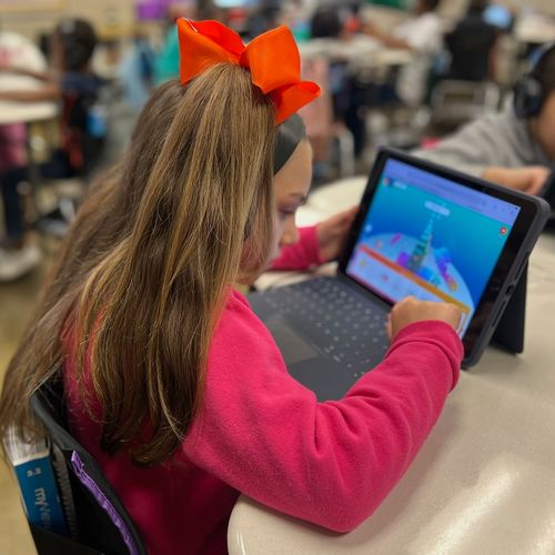 student with Kai XR on computer