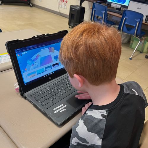 student with Kai XR on computer