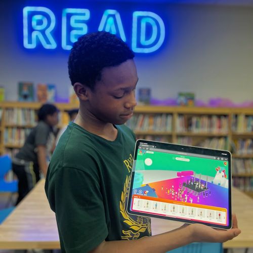 student with Kai XR on computer