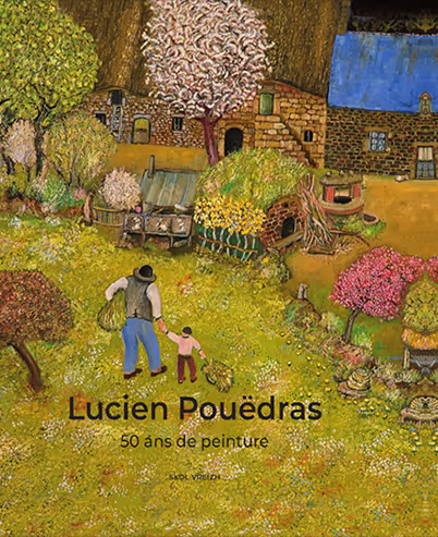 Détail d'un tableau de Lucien Pouëdras illustrant les champs bretons