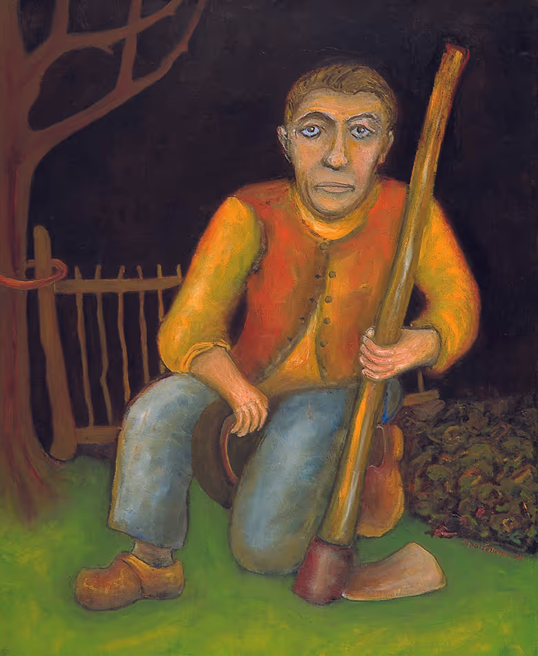 L'homme à la houe (Le sabot et la pause)