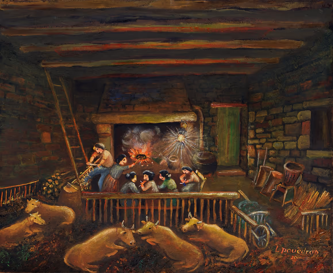 Le "Filaj" dans l'étable