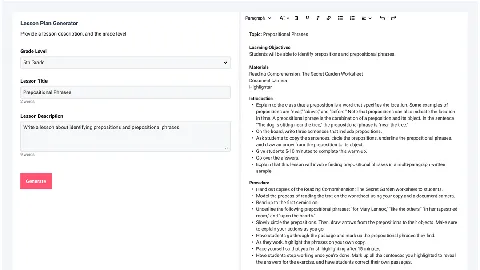AI Generated Teacher Lesson Plans