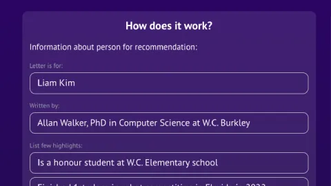 AI Recommendation Letters Generator
