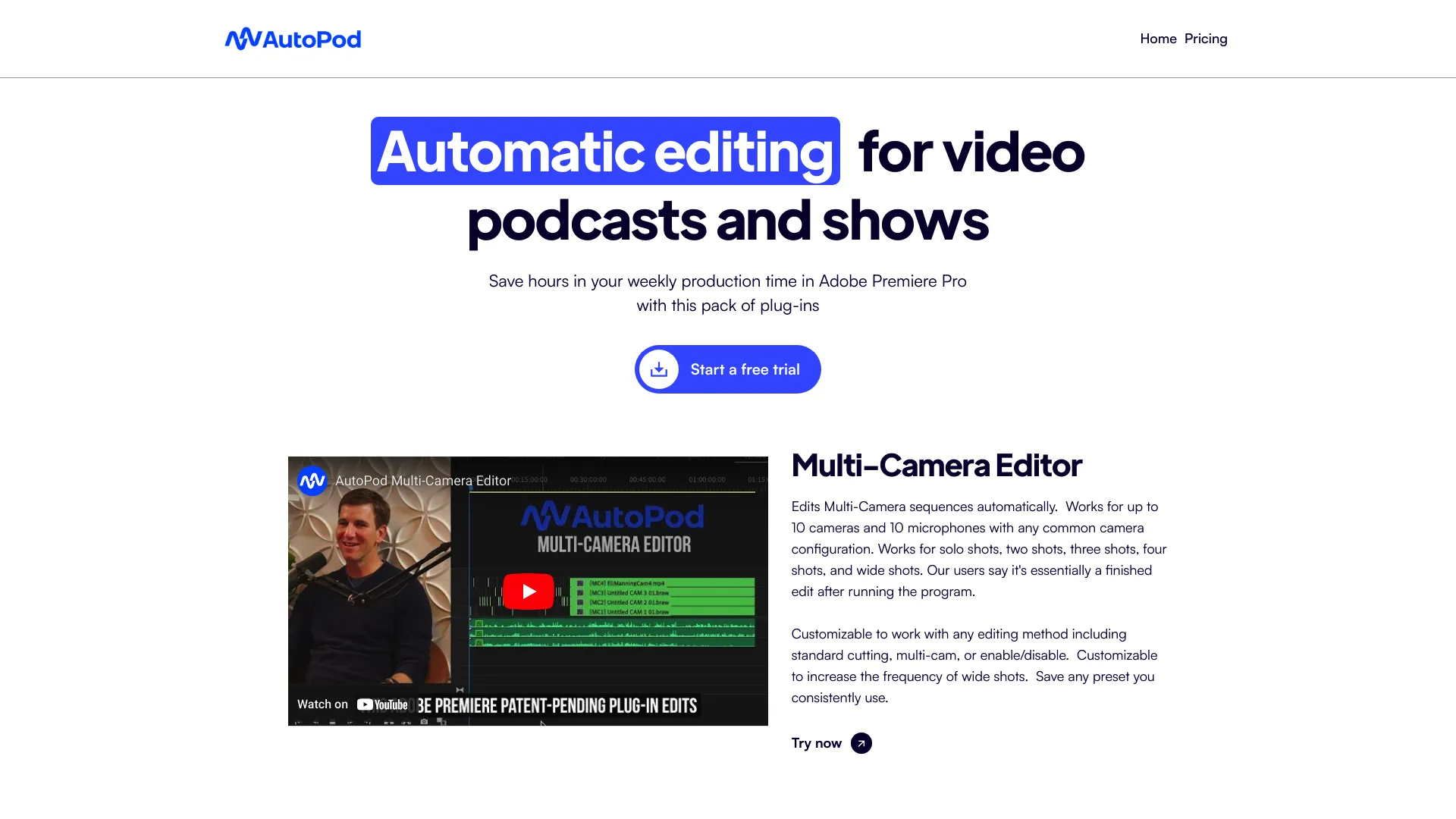 AI Video Podcast Editor For Adobe Premiere Pro