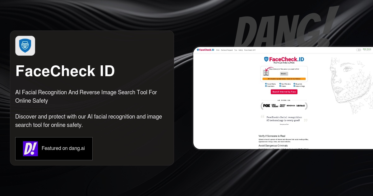AI Facial Recognition And Reverse Image Search Tool For Online Safety