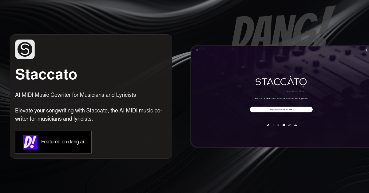 Ai Midi Music Cowriter For Musicians And Lyricists Staccato