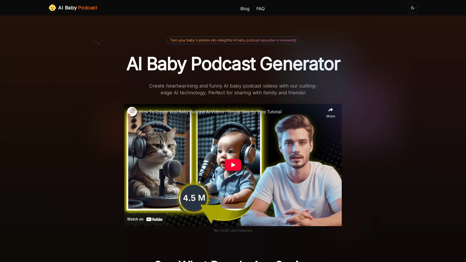 AIBabyPodcast - AI Media Creation Website Screenshot
