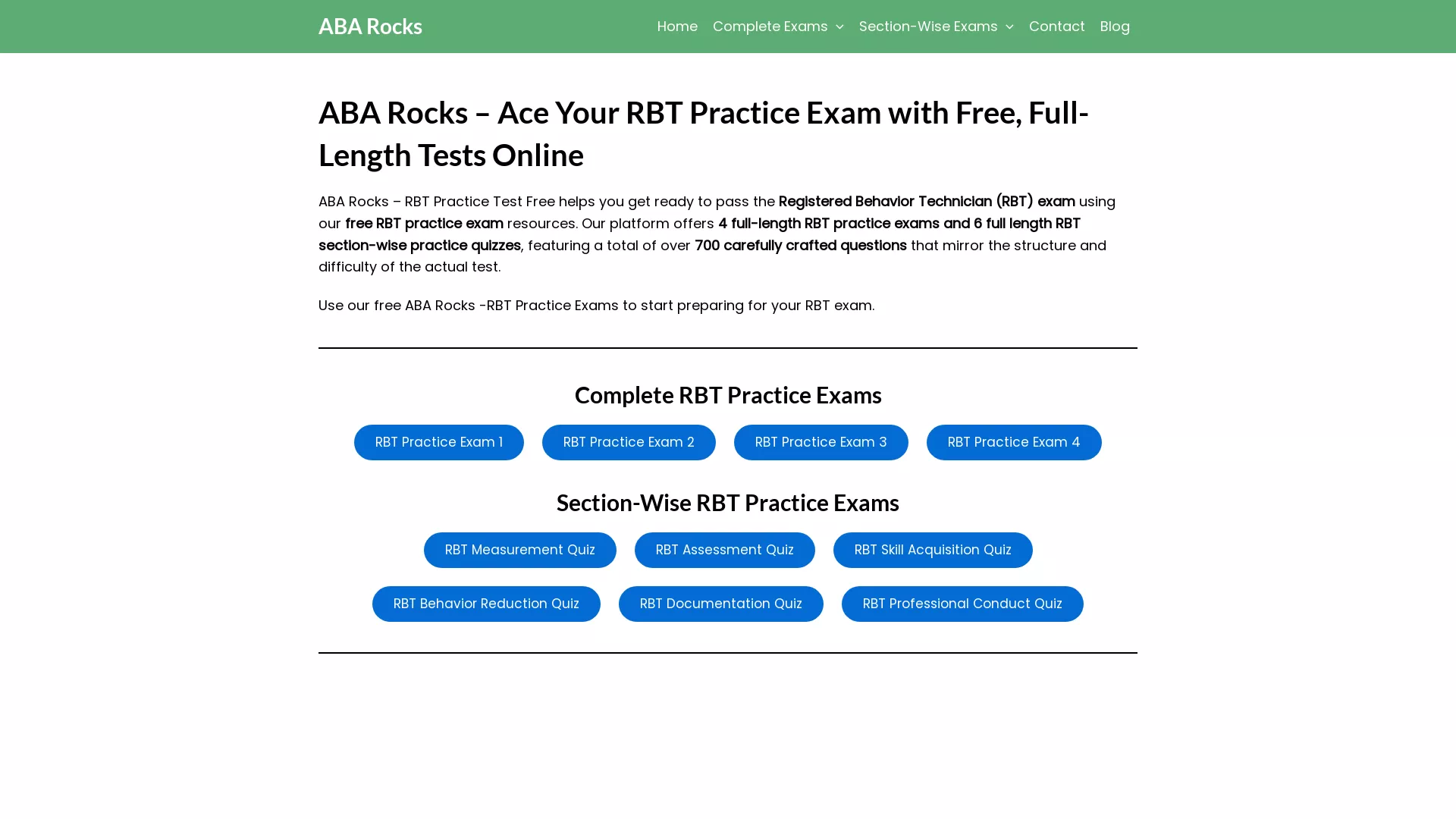 ABA Rocks - AI Online Test tool Website Screenshot