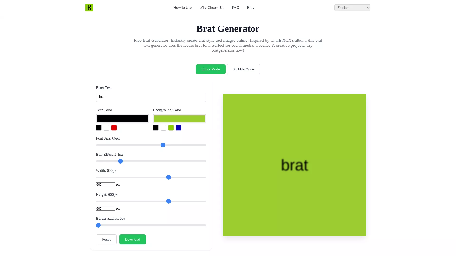 Brat generator - AI Brat Generator Website Screenshot