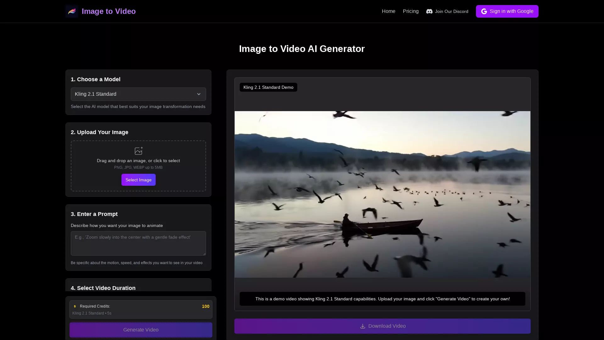 Image to Video AI - Image to Video AI Generator Website Screenshot