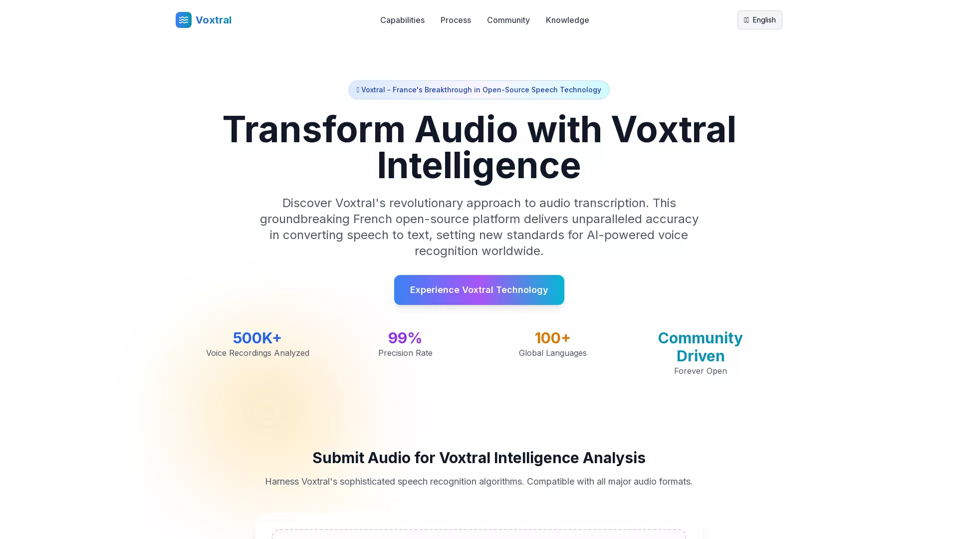 voxtral - Free Audio to Text Converter Website Screenshot