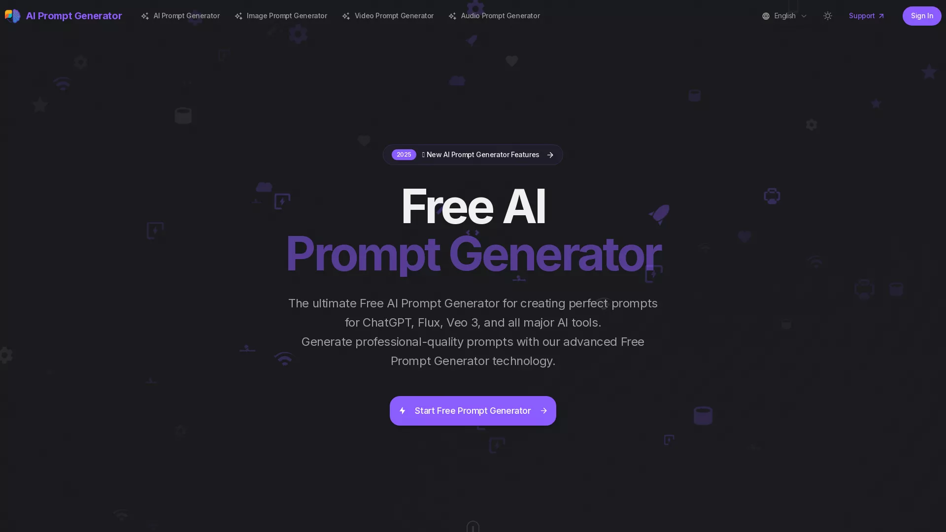 AI Prompt Generator - AI Prompt Generator Website Screenshot