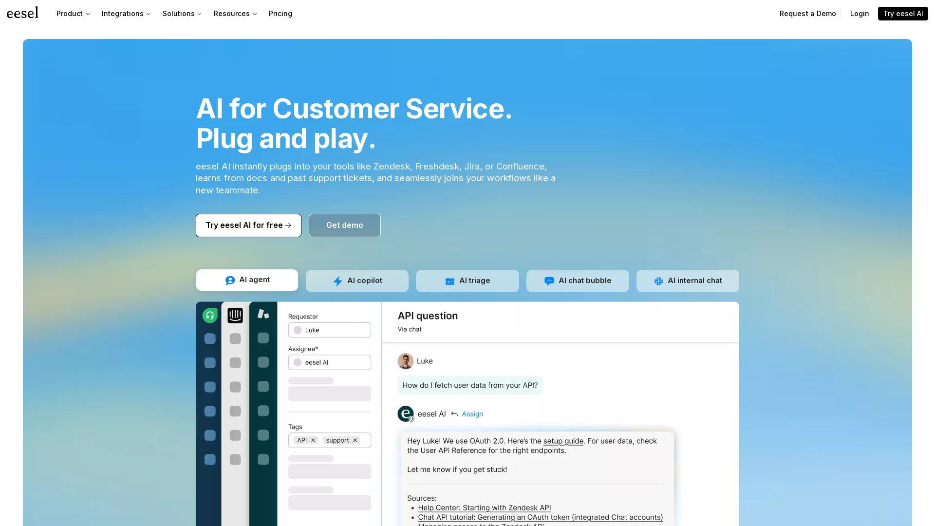 EeselAI - AI Customer Support Automation Website Screenshot