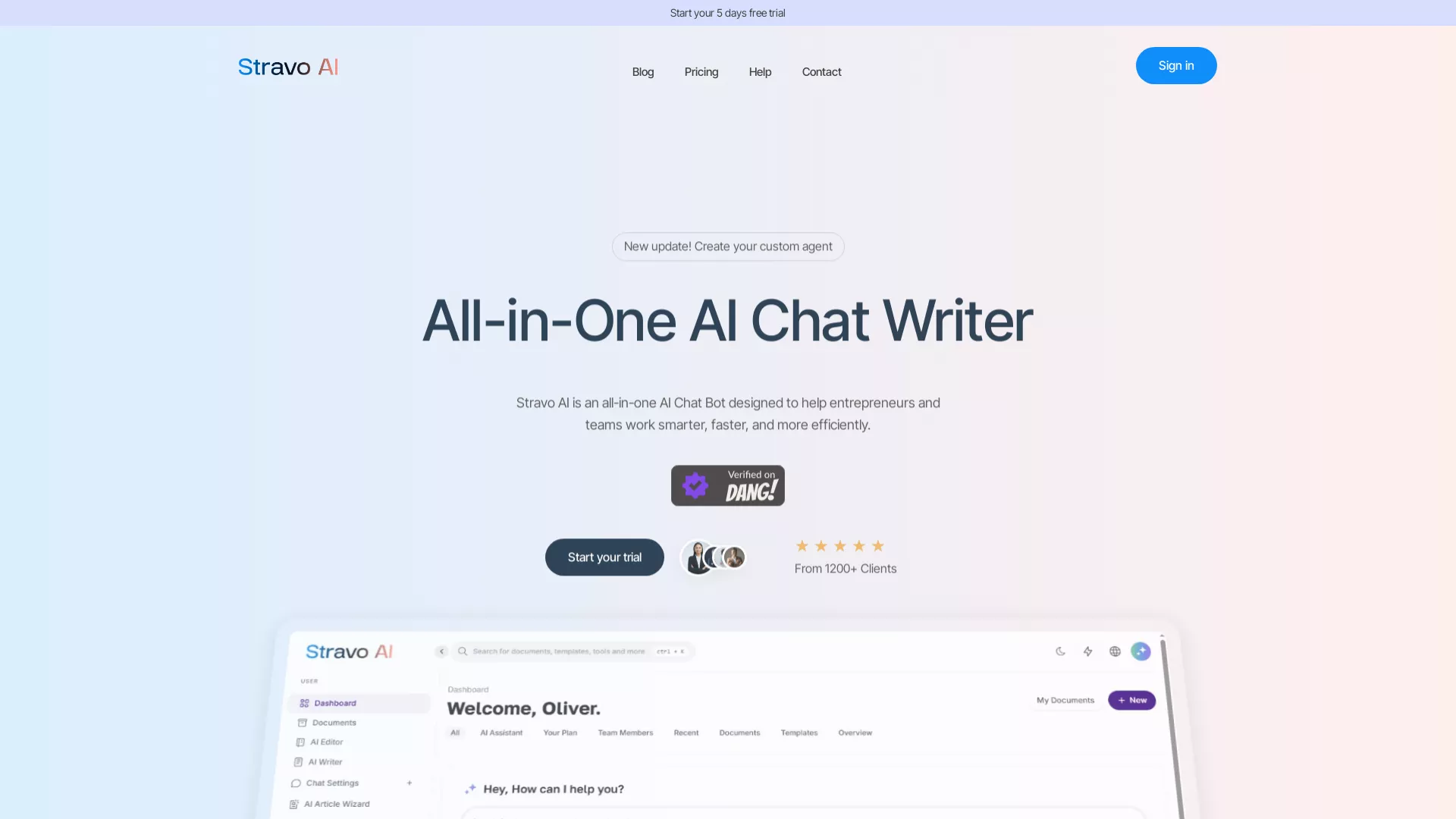 Stravo AI - Content Creation AI Tool Website Screenshot