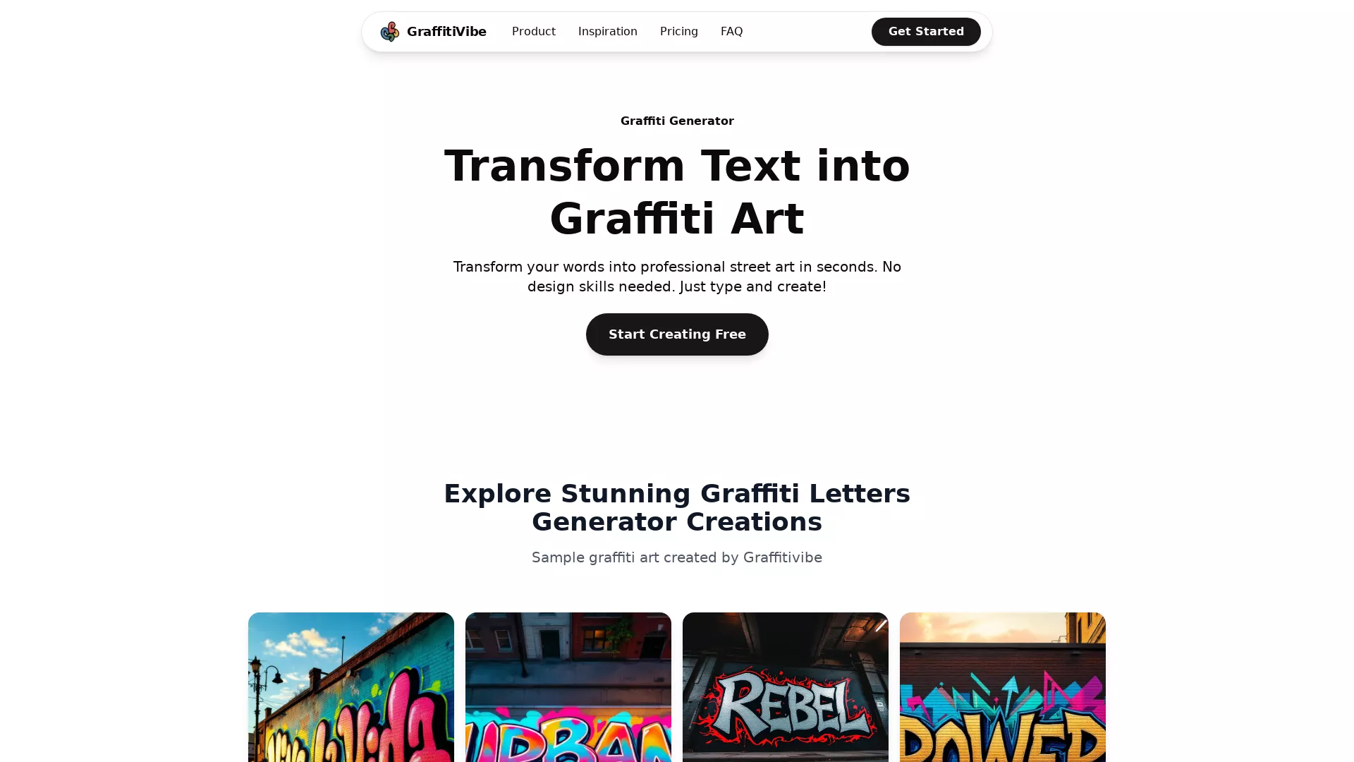 Graffitivibe - Graffiti Art Generator Website Screenshot