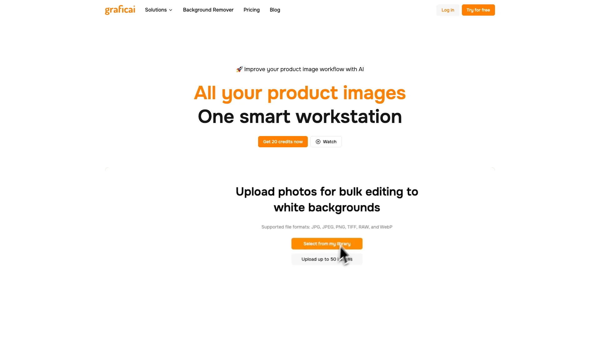 graficai - AI Image Processing Utility Website Screenshot