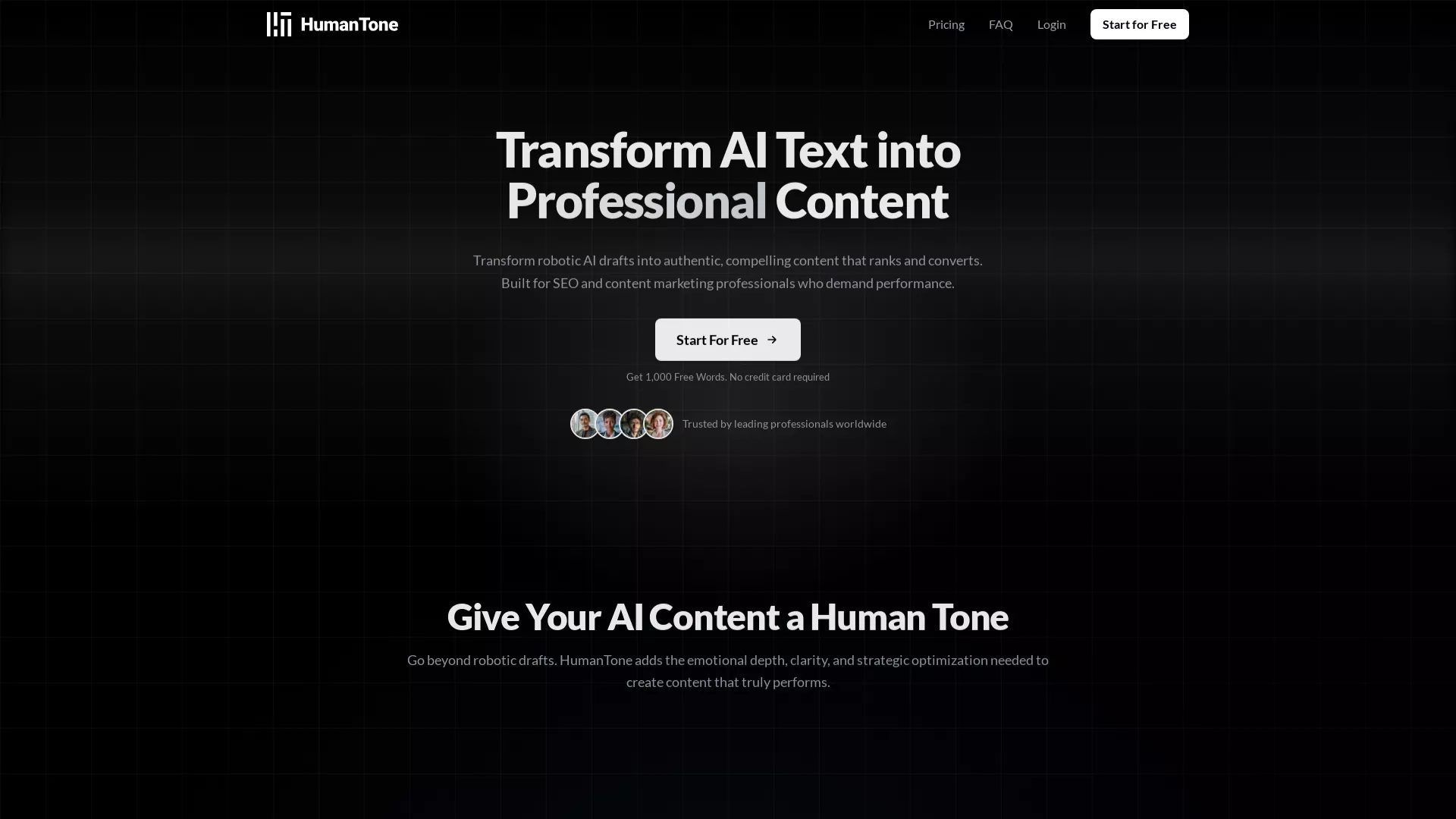 HumanTone - Content Humanization AI Website Screenshot